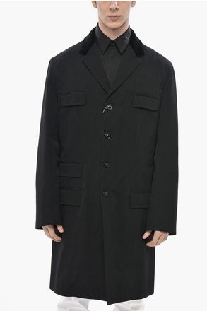 Maison Margiela MM0 Cappotto in Misto Lana con Tasche ad Aletta Collo in Vel taglia 44