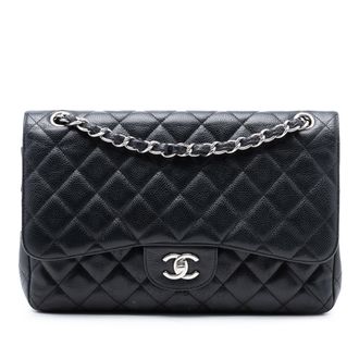 Chanel Tweedekans Jumbo Classic Kaviaar Dubbele Flap