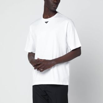 Prada White T-shirt with triangle logo