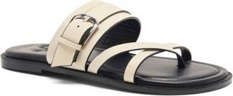 Free People Belted Cross Strap Slide Sandal in Bone Leather at Nordstrom, Size 6.5