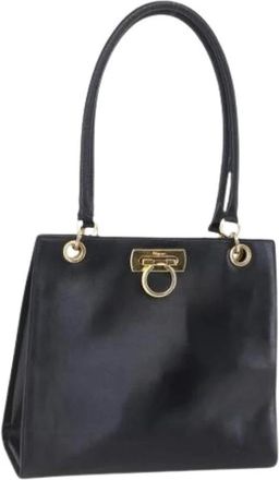 Ferragamo Pre-owned Lederen Handtas - Dames - Vintage Handtas - Zwart - ONE Size - Leer - Vintage