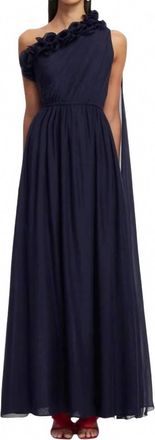 LEO LIN Womens Jenni One Shoulder Maxi Dress In Indigo