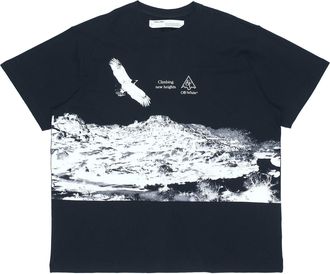 Off-white Climbing new Heights print Printing Men Loose Black OMAA038S201850161001