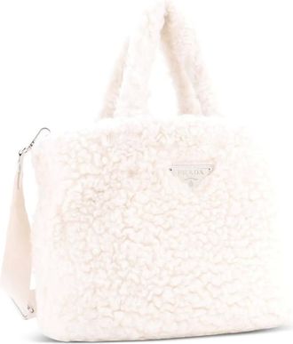 Prada Convertible Open Wool and Cashmere Medium tote bag - Bianco