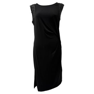 Michael Kors Michael Kors Pailletten- versierde Mouwloze Midi-jurk in Zwarte Polyester