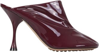 Bottega Veneta Maroon Slip On Mules