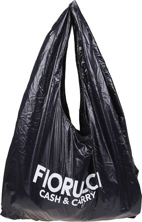 Fiorucci Black Nylon Cash & Carry Print Hobo Bag
