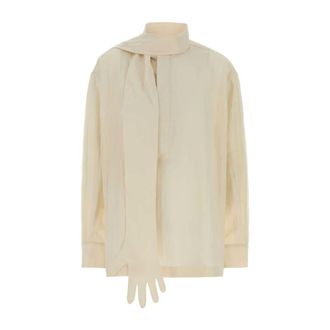 Jean Paul Gaultier Shirts, female, White, Size: M Shirt With Gloves Detail