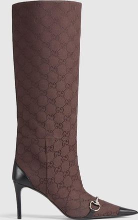 Gucci Womens Donna Boot, Brown, Fabric