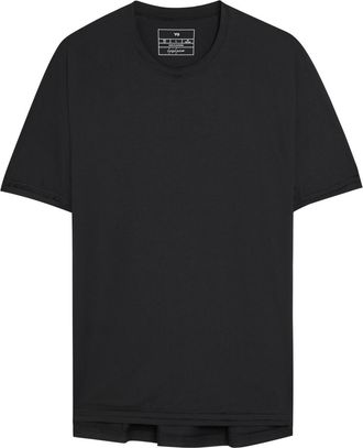 Yohji Yamamoto Logo-appliqu&eacute;d Jersey Running T-shirt - Black - XL