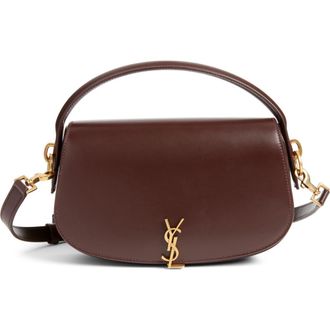 Saint Laurent Voltaire Leather Crossbody Bag in Raisin at Nordstrom