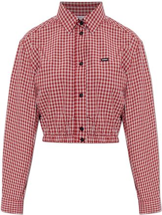 VETEMENTS Kort overhemd met ruitpatroon - Dames - Overhemden - Rood - XS - Katoen - Overhemden