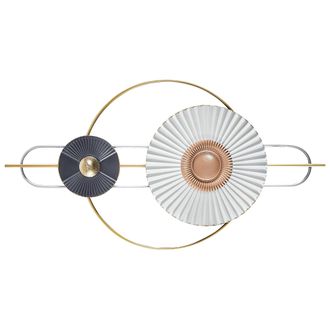 Beliani Decoraci&oacute;n De Pared De Hierro Metal Irregular Moderno Horizontal Multicolor Amarante