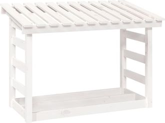 vidaXL Le&ntilde;ero De Madera Maciza De Pino Blanco 108x64,5x78 Cm Vidaxl