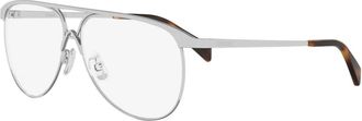 Celine Glasses, female, Gray, Size: 59 MM Metal Pilot Eyeglasses