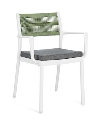 BIZZOTTO Conjunto de 2 sillas de polipropileno blanco/verde