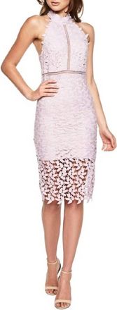 Bardot Gemma Sleeveless Cocktail Halter Dress In Purple