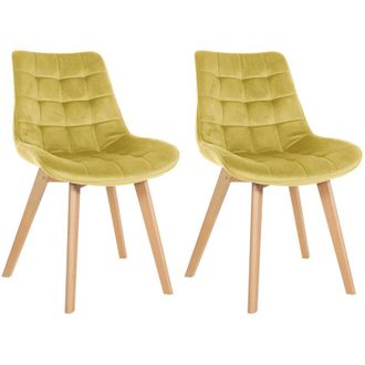 Clp Clp - Set De 2 Sillas De Comedor Brook En Terciopelo Amarillo