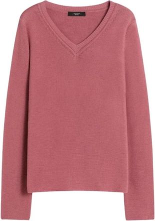 Max Mara Max Mara Weekend Sweaters - Dames - V-hals truien - Roze - XS - Truien & Vesten