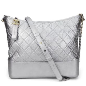 Chanel Pre-owned Leather chanel-bags - Dames - Vintage Schoudertas - Grijs - ONE Size - Leer - Vintage