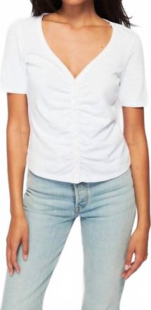 Nation Ltd Carlotta Femme Button Up Top In Optic White