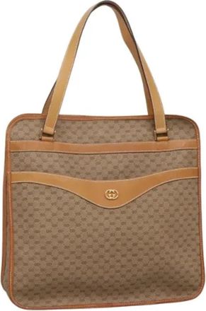 Gucci Pre-owned Leather gucci-bags - Dames - Vintage Handtas - Beige - ONE Size - Leer - Vintage