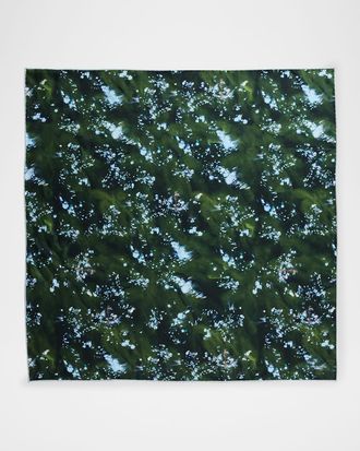 Lafayette 148 New York Splattered Glaze Silk Twill Square Scarf