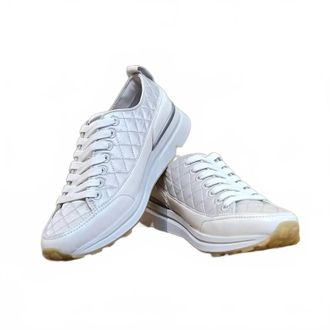 Bussola Womens Briseis Lace Up Quilted Sneakers In Argento Satin