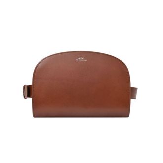 A.P.C. Demi-Lune Belt Bag in Brown Leather