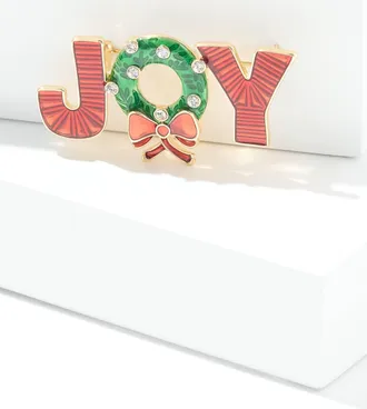 Talbots Holiday Joy Brooch - Multi/Gold - 001 Talbots