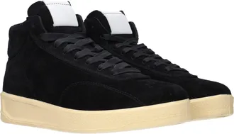 Jil Sander Mens Black Leather High Top Sneakers