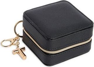 Nordstrom Detachable Initial Charm Jewelry Box in T- Black- Gold at Nordstrom Rack