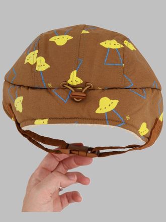 Bobo Choses B226AI026K_211 Pixel Abduction Print Winter Hat - Brown