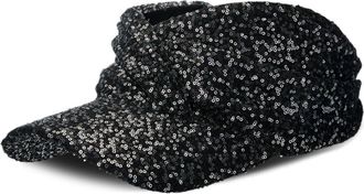 Maison Michel Nicky sequin-embellished visor hat - women - Polyester/Cotton - OS - Black