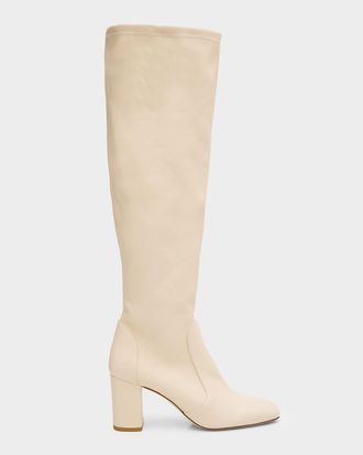 Stuart Weitzman 75mm Lucie Leather Knee-High Boots