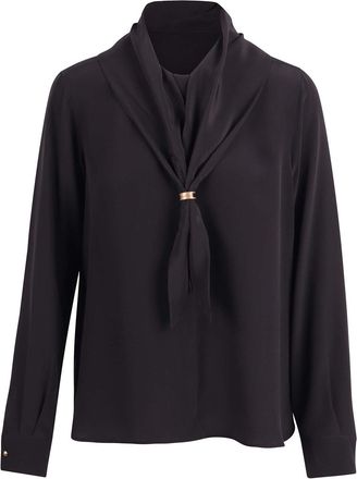 Max Mara Silk Shirt with Scarf and Neck Clip