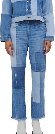 Jonathan Simkhai River High Rise Straight Jeans In Patchwork