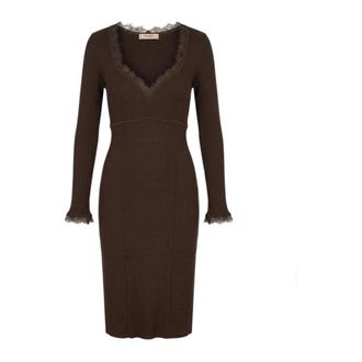 Twinset Dames, Jurken, Bruin, Maat: XS