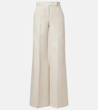 Max Mara Badesse high-rise linen wide-leg pants