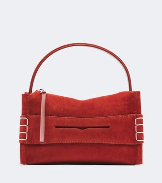 J.W.Anderson Loafer Small suede top-handle bag