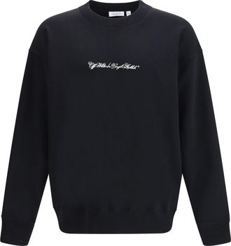Off-white Mens Crewneck Sweatshirt Script Arrow Black Cotton Sweater
