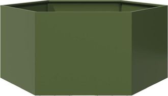 vidaXL Vidaxl - Jardinera hexagonal de acero verde oliva 104x90x45 cm