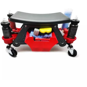 Trade Shop Trade Shop - Sgabello Da Officina Meccanico 136kg Seggiolino Carrello Auto Moto Con 4 Ruote