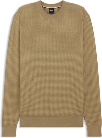 BOSS Cotton sweater with knitted structure