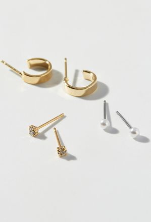 Simons Womens Mini hoop earrings Set of 3