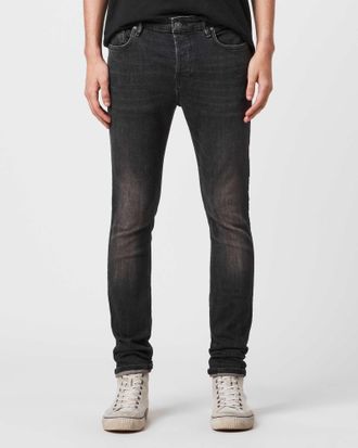 AllSaints Mens Cotton Cigarette Skinny Fit Stretch Denim Jeans, Size: 28