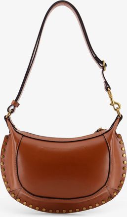 Isabel Marant Womens Leather Crossbody Bag Oskan Moon Brown Shoulder