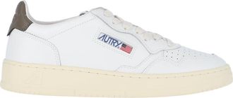 Autry White Low-Top Perforated Leather Sneakers