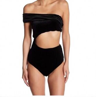 Radio Fiji ATS Hours Velour Tiburon One Piece Swimsuit In Black