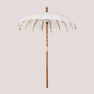 Sklum Sombrilla &Oslash;186 Cm En Tela Y Madera Manavai Sklum